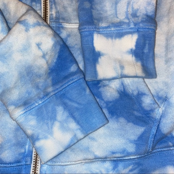PINK blue and white Tie Dye Hoodie - Picture 9 of 14